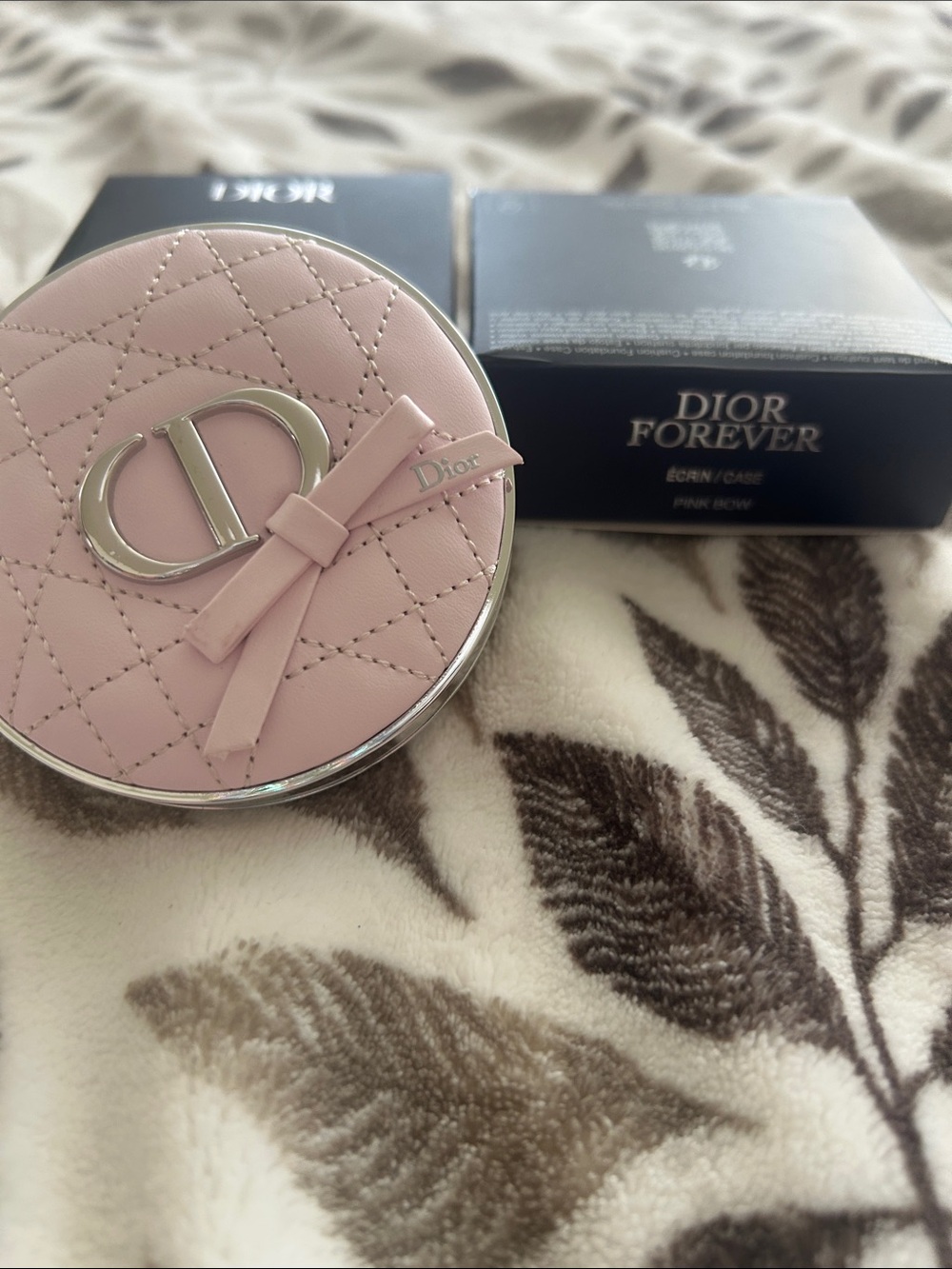 Dior Pink Quilted Cushion foundation case empty